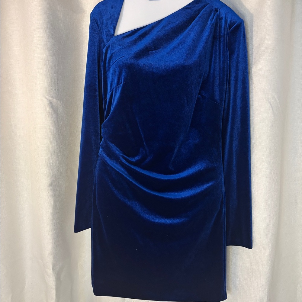 Zara Blue Velvet Dress size L